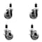 Service Caster 4'' Semi Steel Wheel Swivel 1-3/8'' Expanding Stem Caster Set 2 Brakes, 4PK SCC-EX20S414-SSS-2-TLB-2-138 - alternate 1